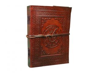 120 Page Vintage Crafts Mandala Embossed Leather  Unlined Journal Cotton Paper strap closure